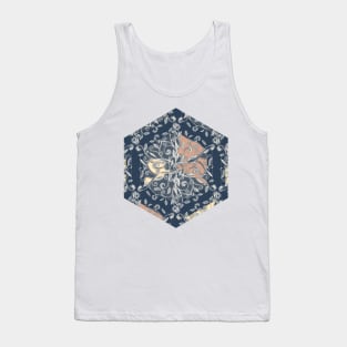 Organic Hexagon Pattern in Soft Navy & Cream Tank Top